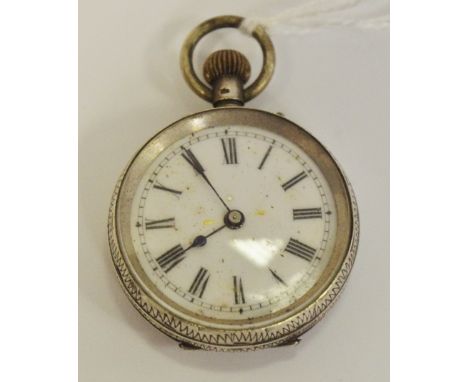 A late 19th century Continental silver fob watch, 800 standard, c.1890
