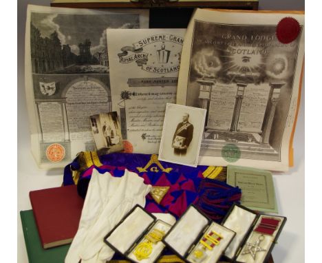 Scottish Masonic interest - certificates for the Grand Lodge Ancient Free  and Accepted Masons of Scotland, Supreme Royal Arc
