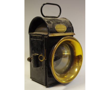An L.N.E.R carriage lamp brass plate inscribed Geo. Grou &amp; Sons Manufacturers London EC