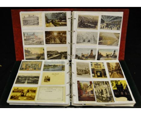 Postcards - York &amp; Railway Interest - early 20th century and later, a comprehensive album of York related postcards inclu