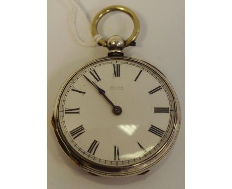 A late 19th century fine silver open faced pocket watch, c.1880