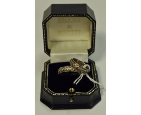 Two 9ct gold and silver eternity rings
