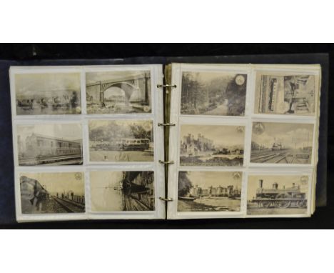 Postcards - Railway - London &amp; North Western - an album of official L&amp;NW postcards of locomotives, car interiors, sal