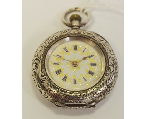 A late 19th century Swiss silver fob watch, 935 standard, c.1890