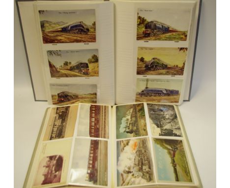 Postcards - Railway - two albums of mainly early 20th century and some later including original photographs of railway statio