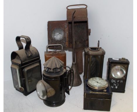 H Loveridge &amp; Co. carbide bicycle lamp; carriage lantern; Harding Rhodes &amp; Co Ltd. Leeds speed indicator No.14589; No