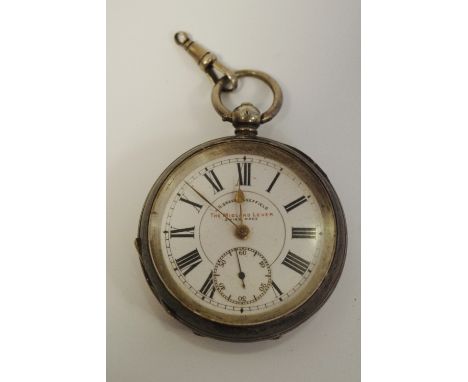 A 19th century Swiss-made silver open faced pocket watch,  The Midland Lever, retailed by J G Graves, Sheffield, 935 standard