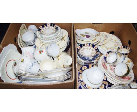 Tableware - a set of six Spode Aster pattern dinner plates and conforming bowls;  others assorted including Hamilton, Oakley,