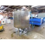 Stainless Steel Tank, 64 inches Diameter, 52.5 inches Height, Agitator/Mixer, Discharge Bottom,