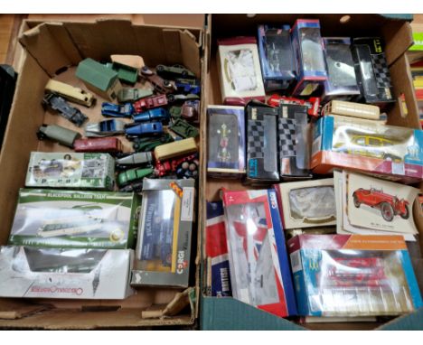 Two boxes of assorted diecast vehicles to include Corgi, Dinky &amp; Vanguard etc. some vintage &amp; some in boxes.  