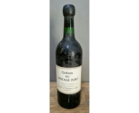 A bottle of Grahams 1963 vintage port  