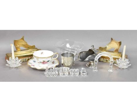 Decorative Ceramics Including Royal Worcester Paneled Vase and Cover (boxed), Royal Crown Derby cup and cover, Waterford vase