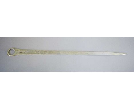 A George III Silver Meat-Skewer, Maker's Mark Indistinct, London 1807, of typical form, with loop handle, engraved with a cre