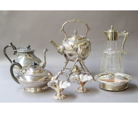 A Collection of Assorted Silver and Silver Plate Items, the silver including various spoons, the silver plate including dress