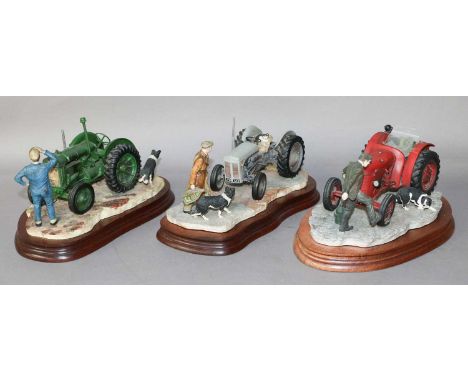 Border Fine Arts Tractor Models, comprising: 'Kick Start' (David Brown Cropmaster Tractor, Farmer and Collie), model No. B054