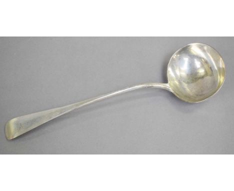 A Victorian Silver Soup-Ladle, by George Adams, London 1879, Old English pattern, 34cm long, 8oz 6dwt, 258gr