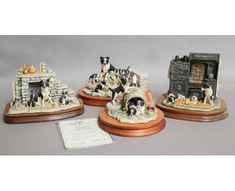 Border Fine Arts Collie Models, including 'Not a Moments Peace' Model No. B0093, limited edition 286/500, with certificate an