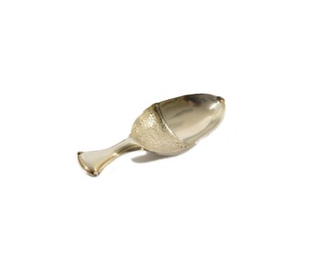 A George VI silver caddy spoon in the form of an acorn by Thomas Bradbury and Sons, Sheffield, 1943 