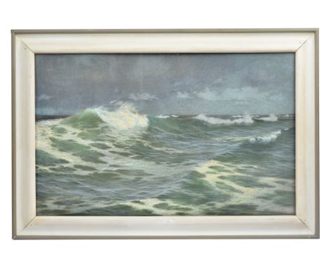 Wallace Paton (1874-1948) pastel, 'Choppy Seascape with Rainbow', signed 'WALLACE PATON' (lower left), 39 cm x 63 cm, framed 