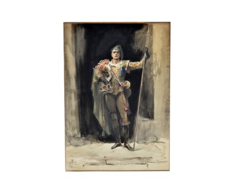 Early 20th Century Continental School, 'Portrait of a Swiss Guard', monogrammed and dated 'AP 1906' (lower left), 34 cm x 24 