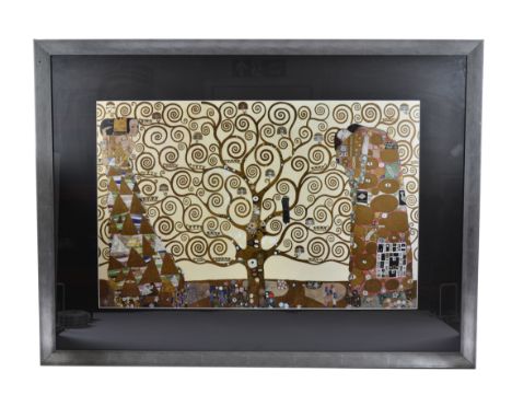 After Gustav Klimt (1862-1918) lithograph, 'Stoclet Frieze', 57.5 cm x 88 cm, framed and glazed
