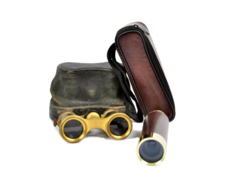 A miscellaneous collection, including a cased pair of Negretti &amp; Zambra mother-of-pearl and brass opera glasses; a modern