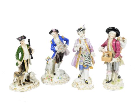 A collection of continental porcelain figures, including examples by Sitzendorf and Goebel (8)