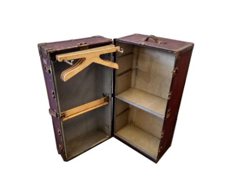 An early 20th Century Hartmann wardrobe trunk, fitted interior with hangers and shelf, 102 cm wide