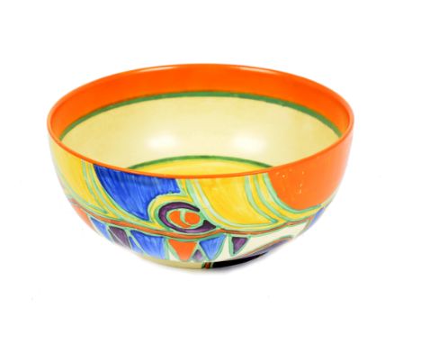 A Clarice Cliff Bizarre 'Kandina' pattern bowl, c.1929, printed and impressed marks to base, 19.5 cm diameter