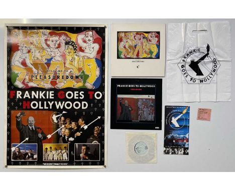 Collection of FGTH memorabilia and vinyl to inc: a 1984 'Welcome To The Pleasuredome' commercial poster (24 x 33", rolled), a