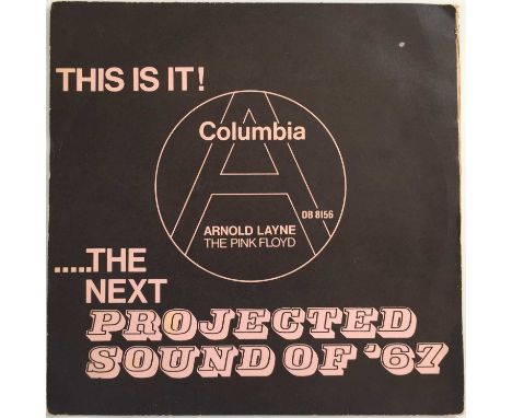 THE PINK FLOYD - ARNOLD LAYNE 7" (PROMO SLEEVE WITH FACTORY SAMPLE STICKERED OG UK COPY - DB 8156). Wicked to see original pr