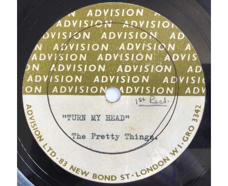 THE PRETTY THINGS - TURN MY HEAD 7" (ORIGINAL UK ADVISION ACETATE RECORDING). Fascinating original UK single sided 7" acetate