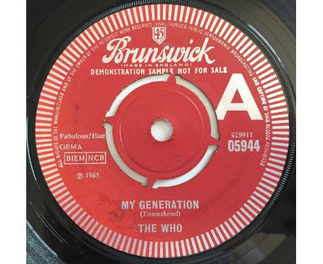 THE WHO - MY GENERATION 7" (ORIGINAL UK DEMO - BRUNSWICK 05944). Ace to see original 1965 UK 7" demo from The Who with the cl