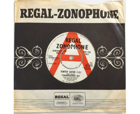 TYRANNOSAURUS REX - PEWTER SUITOR 7" (ORIGINAL UK DEMO - REGAL ZONOPHONE RZ 3016). Fantastic condition original 1969 UK 7" de