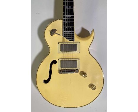 A 1974 Framus Jan Akkerman Signature Model, this being an incredibly rare white version. Six pickup options, semi-hollow body