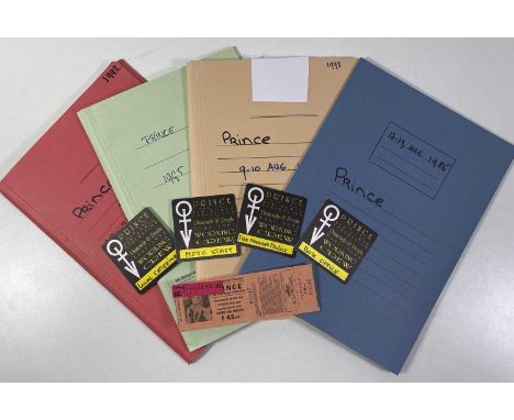 Four folders containing documentation relating to the organisation of Prince concerts in the Netherlands c 1986 - 1995. To in
