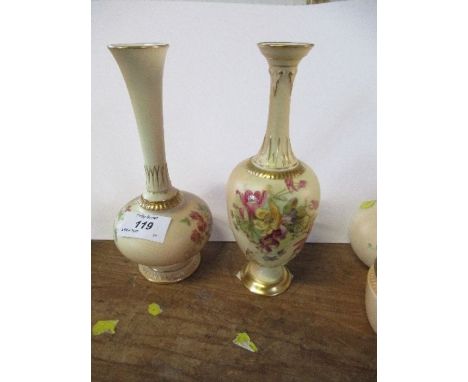Two Royal Worcester blush ivory vases