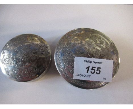 A continental white metal covered patch box, and another, possibly Dutch