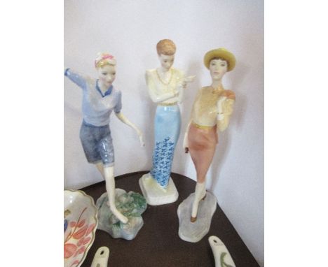 Three Royal Worcester Art Deco style figures