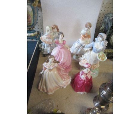 Six Royal Worcester models of young girls