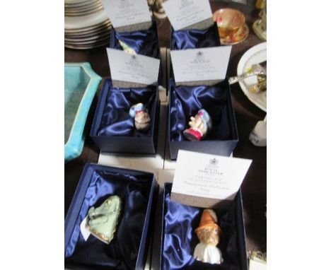 Six Royal Worcester limited edition snuffers, to include Connoisseur examples