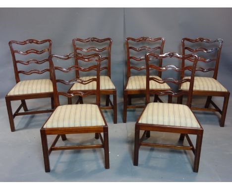 A set of 6 Hepplewhite style mahogany ladder back dining chairs