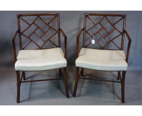 A Pair of William MacLean mahogany Chippendale style Chinese chairs 
