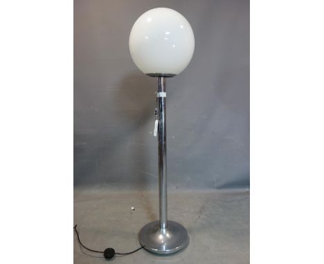 Single head ball floor light in chrome finish, H.135 x w. 45  cm 