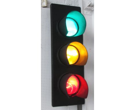 TRAFFIC LIGHT, individual dimming effect, in working order. 118cm H x 36cm W x 48cm D
