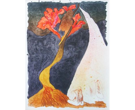 CHRIS OFILI (British, b.1968), 'Ritual and desire' 1009, lithograph in colours, 100cm x 68cm, signed, dated and framed.  (Ple