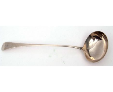 George III large soup ladle in Old English pattern with oval bowl, London 1791, probably by Thomas Northcote, 34cm long, 185g