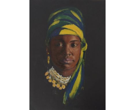 Joyce Ordbrown (1894-1974)  Female portrait  oil on card, 50 x 35cm, unframed