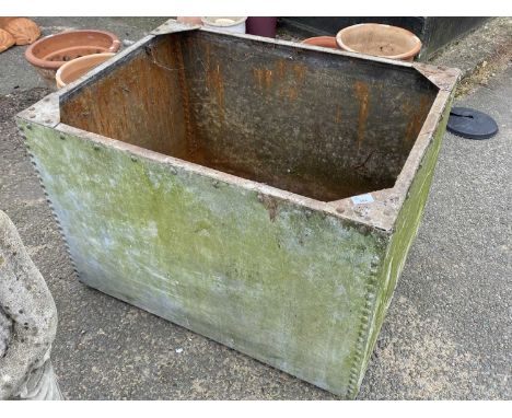 Vintage galvanised water tank and a bench vice (2)