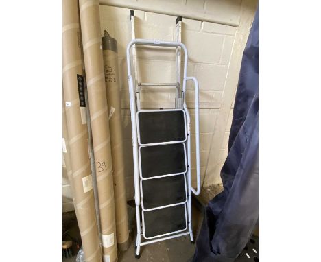 Aluminium ladder together with folding white finish steps